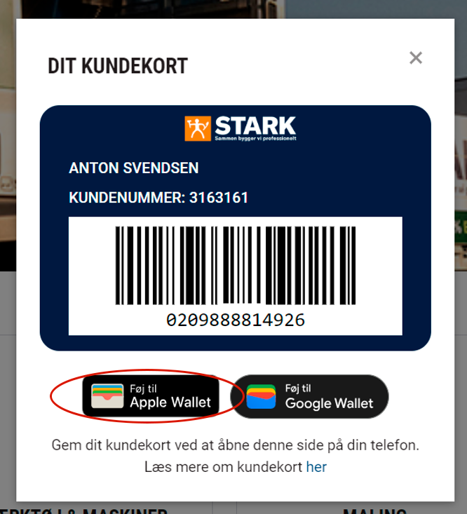 Se mit kundekort - Iphone
