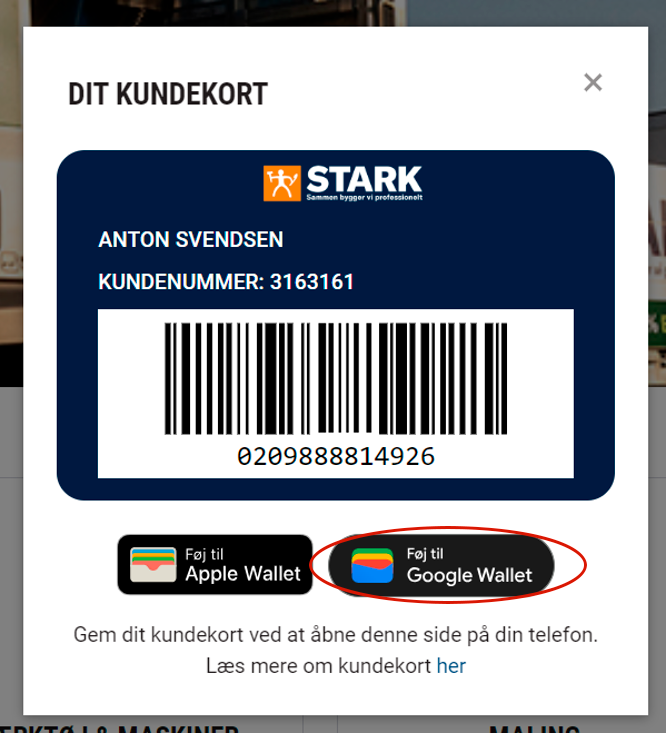 Se mit kundekort -Android Se mit kundekort -Android