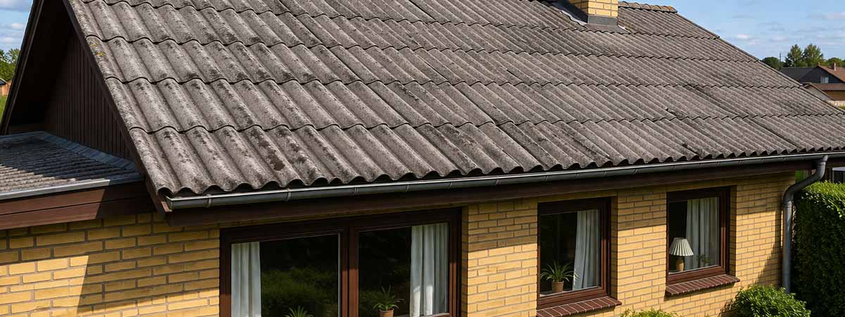 dansk parcelhus fra 1970'erne med bølgeeternittag