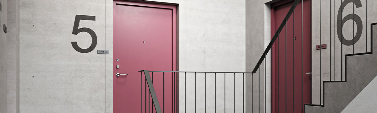 Entredøre i stål til lejligheder. Køb entredøre fra Swedoor i STARK