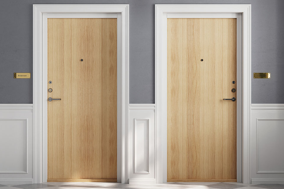 Entredøre i stål til lejligheder. Køb entredøre fra Swedoor i STARK